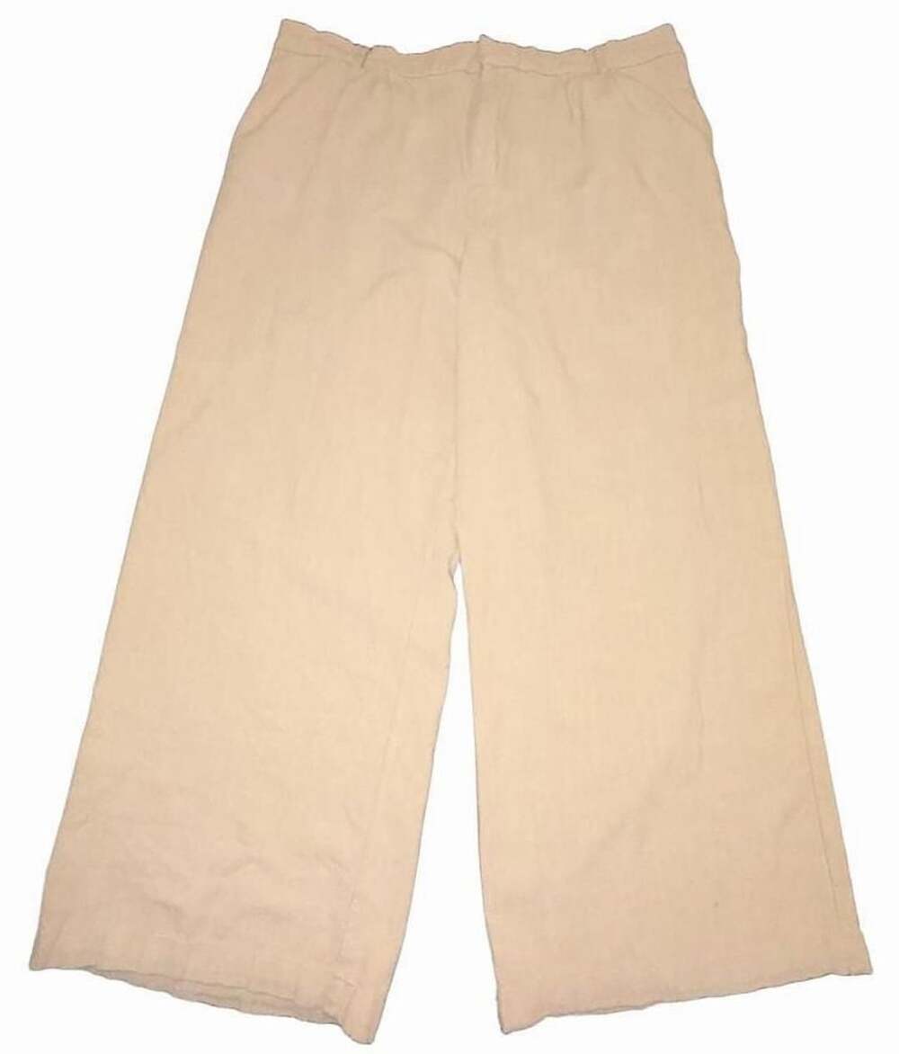 Wonderly Women’s 2X Beige Linen Blend Wide Leg Pants High Rise Coastal Boho